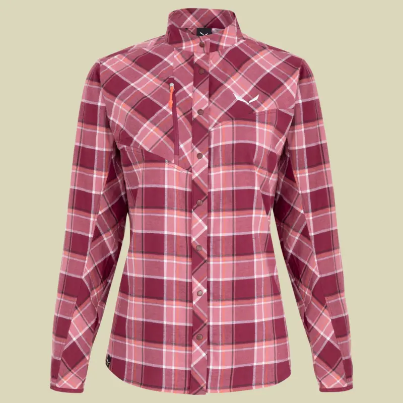 Salewa Fanes Flanell 4 PL W L/S Shirt Women Größe 42 Farbe M rhod/mauv/fluo c Preisknaller