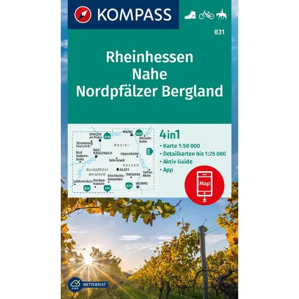 Saisonangebot KOMPASS WANDERKARTE 831 RHEINHESSEN
