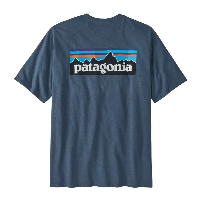 Patagonia P-6 Logo Responsibili Tee Utility Blue Geprüft