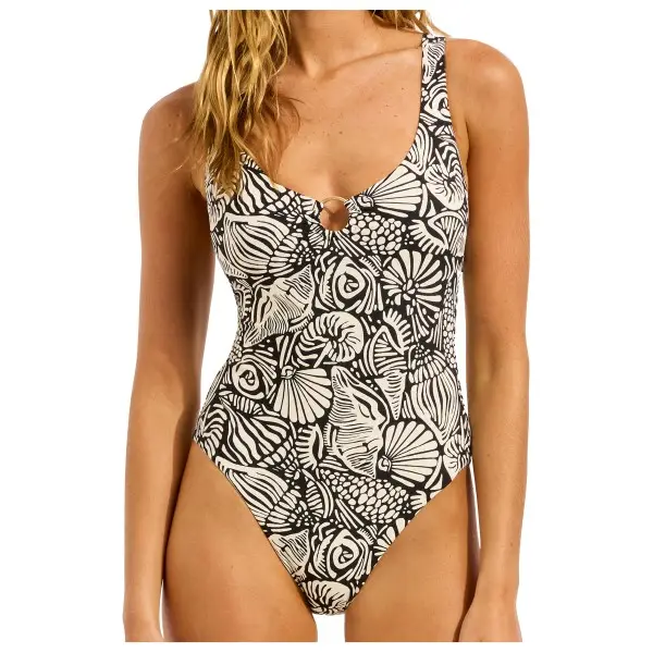 Begrenztes Angebot Seafolly - Women's C Shells Ring Front Halter One Piece - Badeanzug